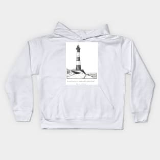 Breskens Lighthouse Netherlands Nieuwe Sluis Pen and Ink Illustration Kids Hoodie